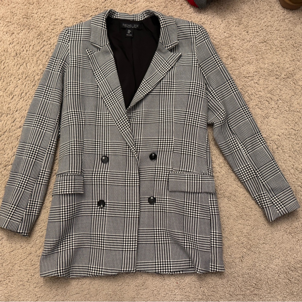 Black and White Plaid Blazer